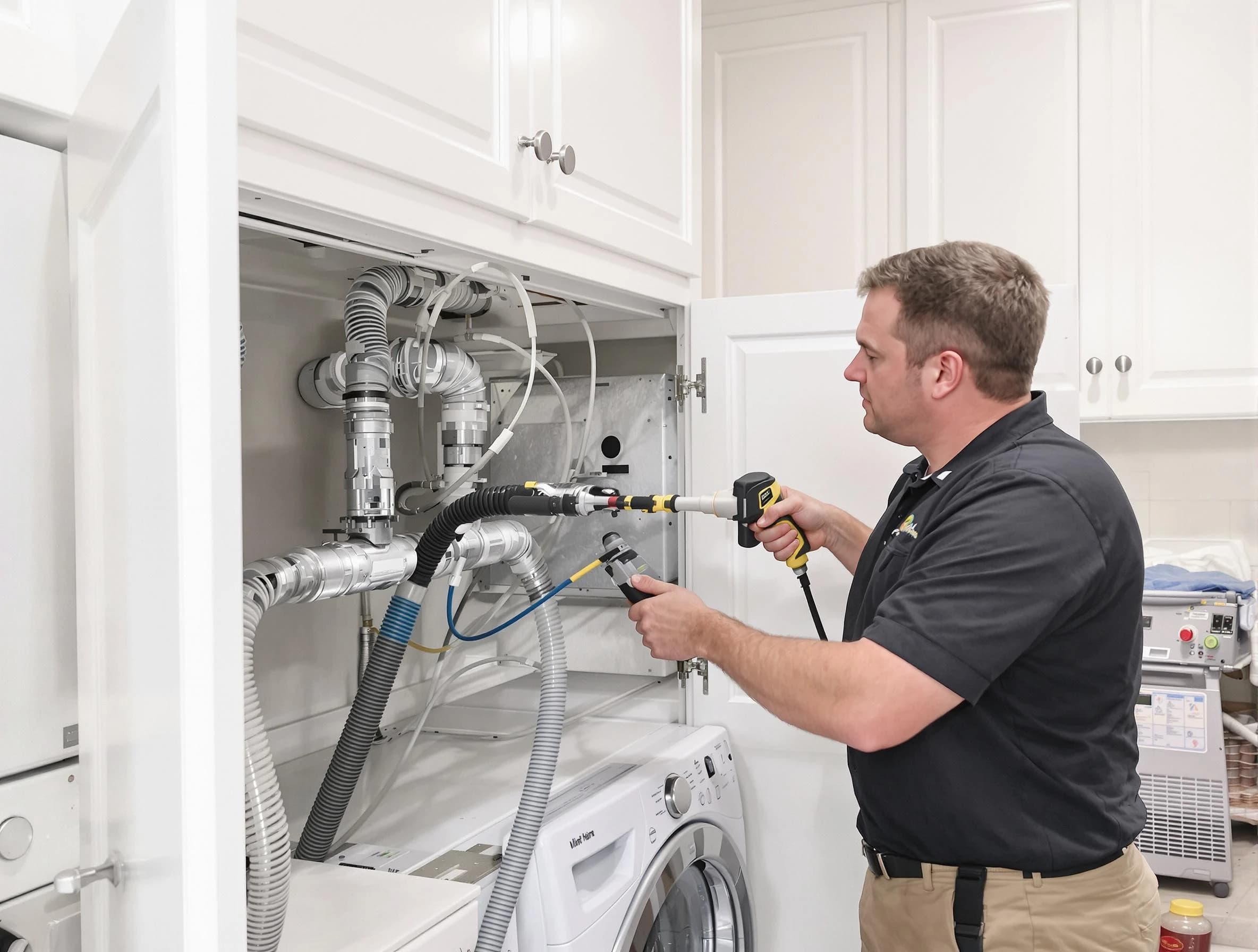 Stonecrest Dryer Vent Cleaning professional removing severe blockage from a clogged dryer vent in Stonecrest