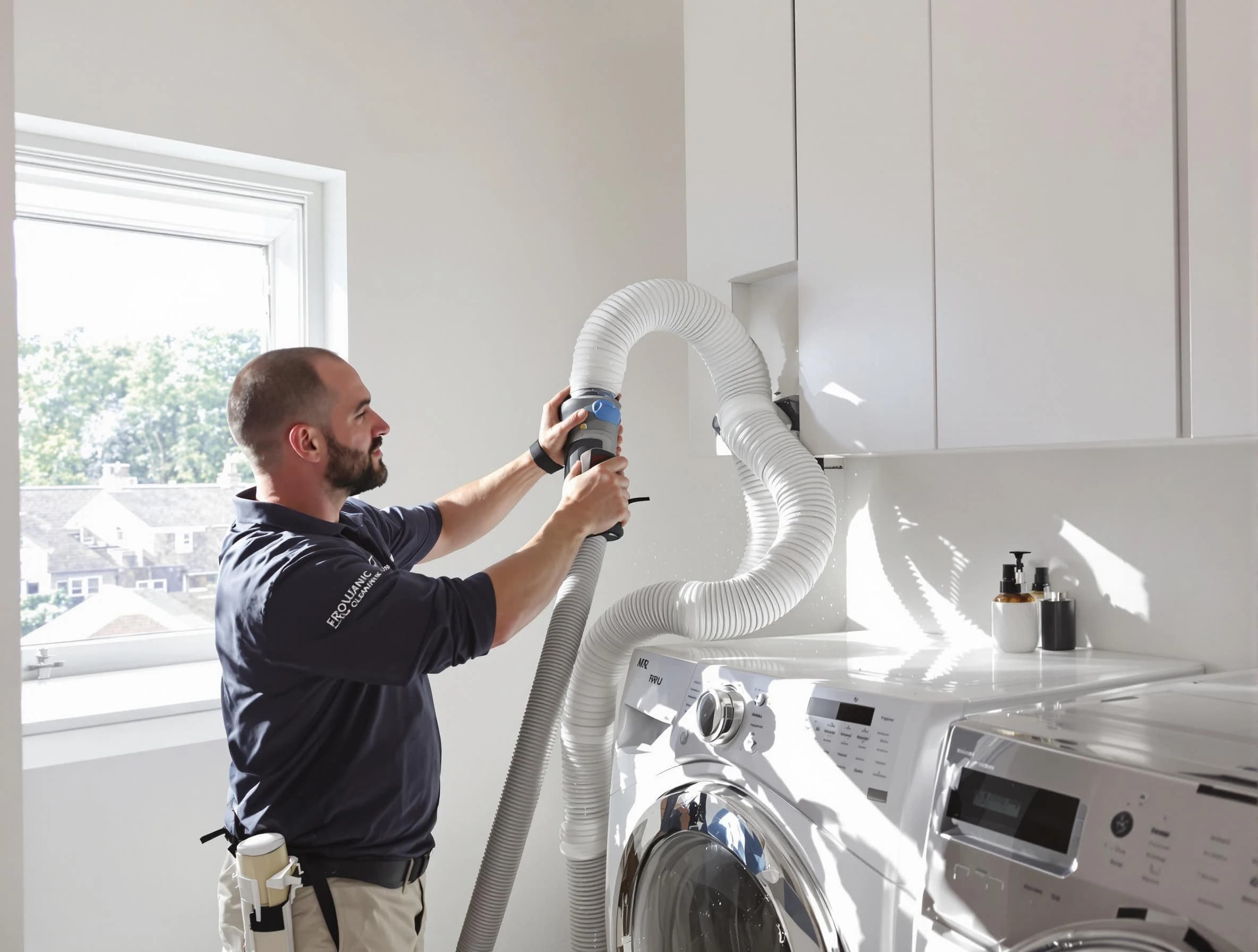 Certified Stonecrest Dryer Vent Cleaning technician performing dryer vent cleaning in Stonecrest