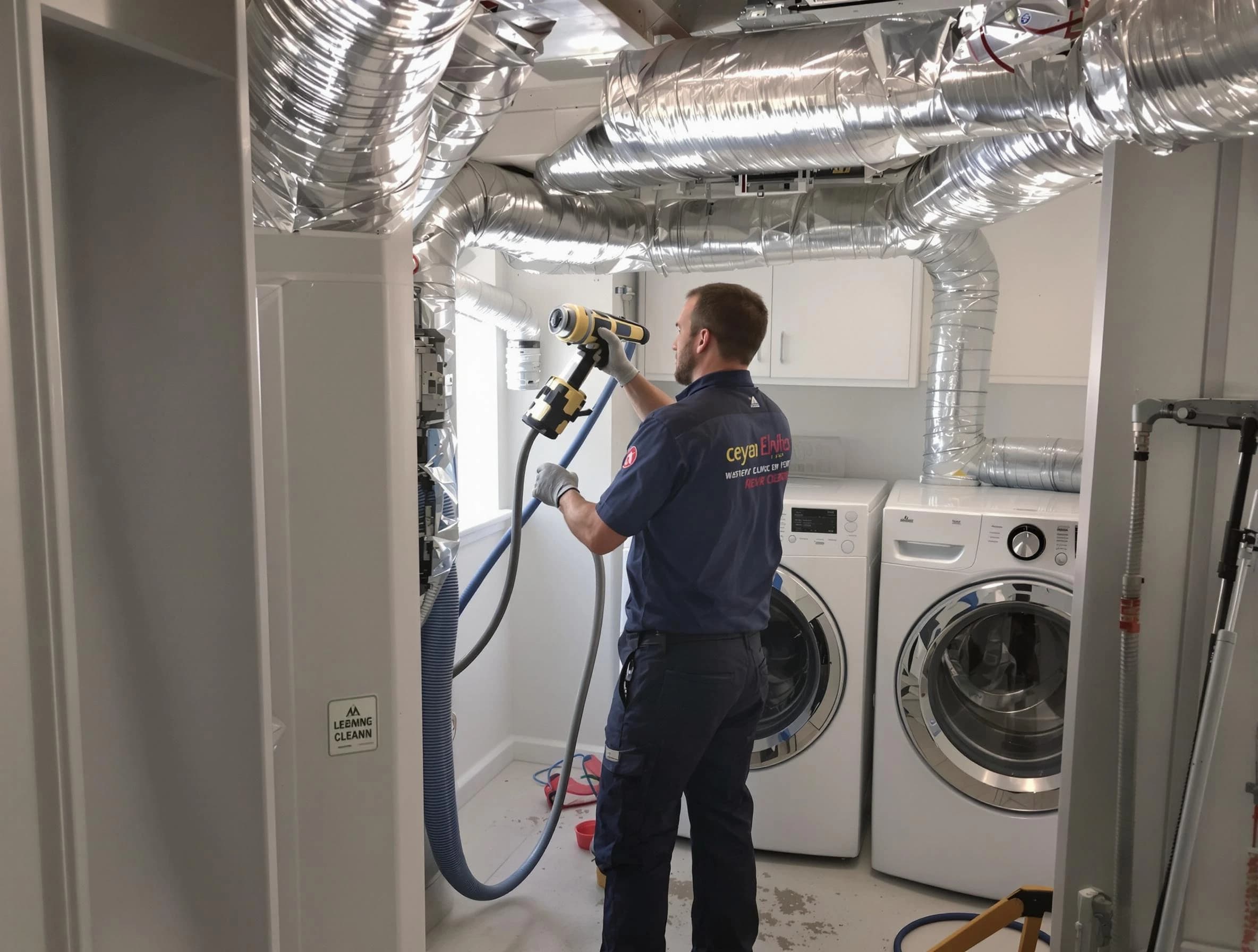 Stonecrest Dryer Vent Cleaning specialist using advanced equipment for thorough duct cleaning in Stonecrest