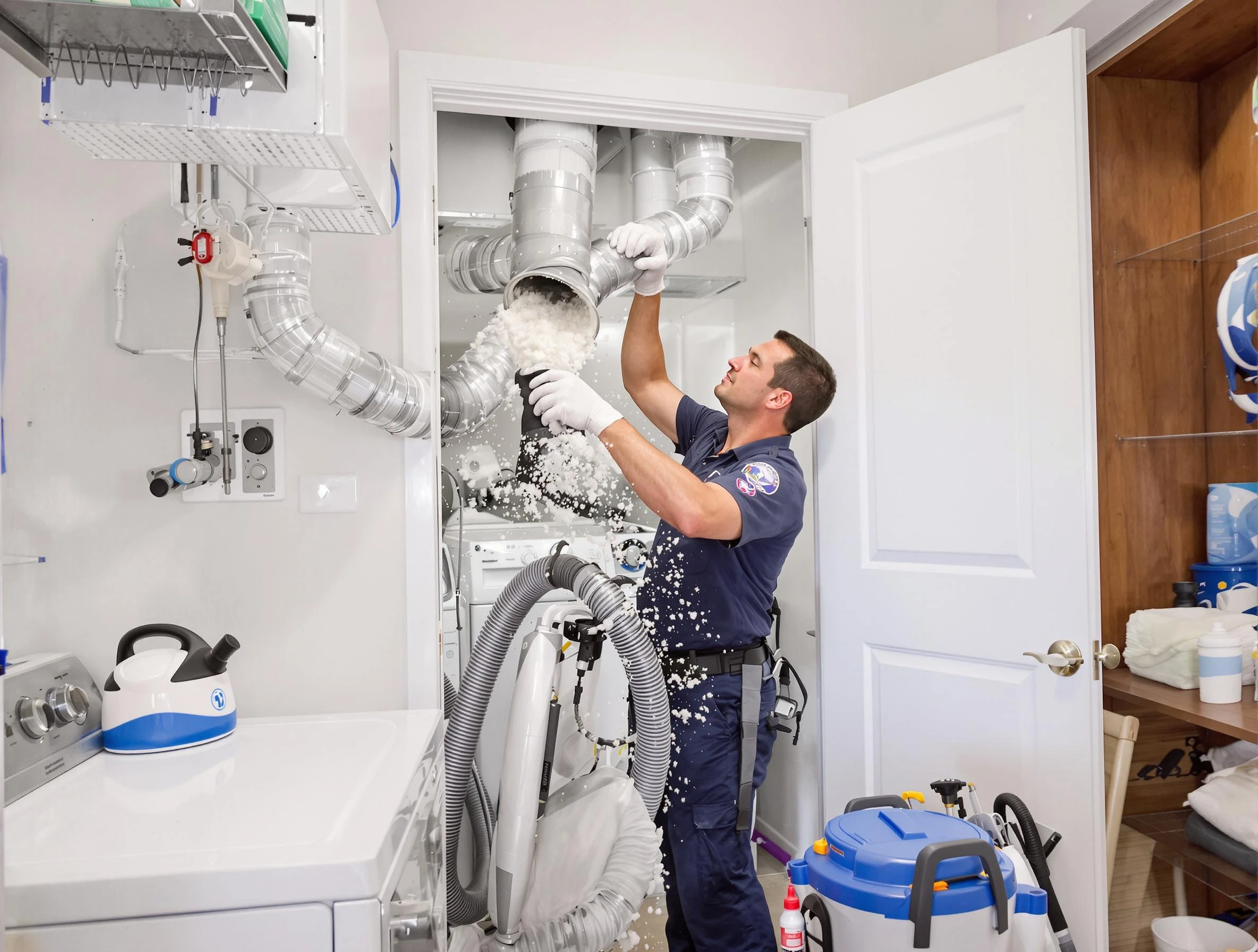 Stonecrest Dryer Vent Cleaning technician delivering thorough residential dryer vent cleaning service in Stonecrest